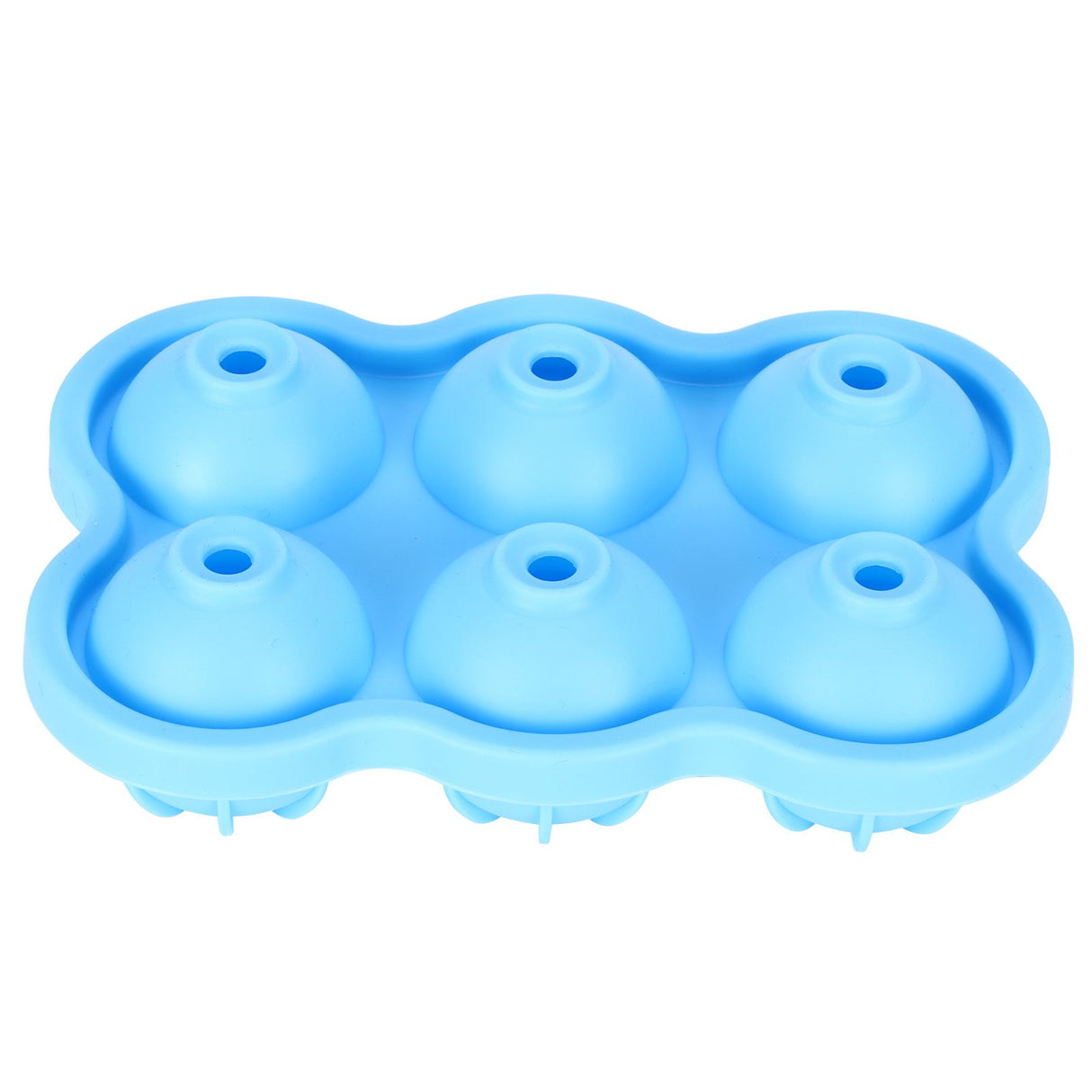 6-Grid Ice Ball Maker Reusable Silicone Ice Ball Mold Tray for Home Kitchen Bar UseSky Blue