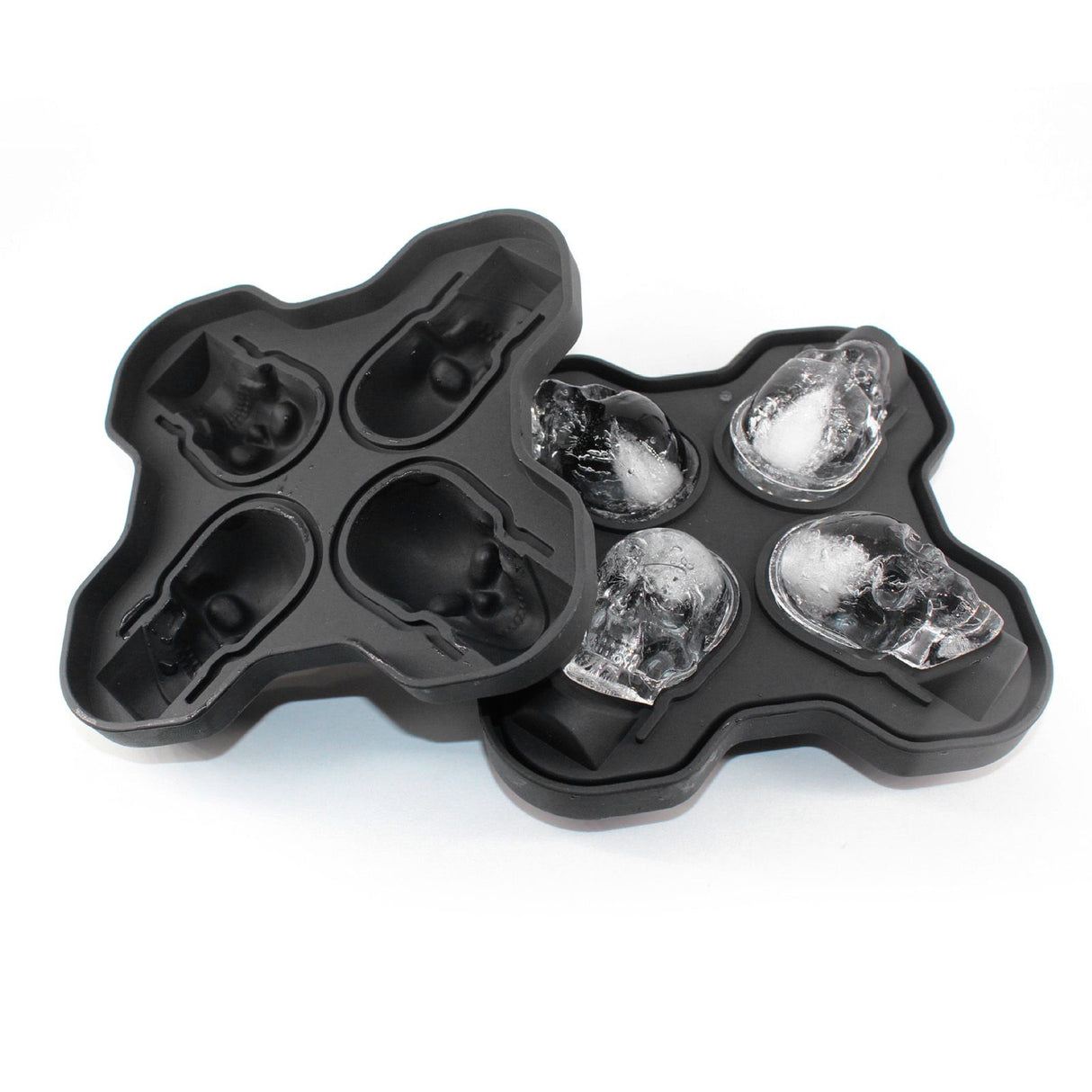 4-Grid Skull Shape Ice Tray Mold Food Grade Silicone Ice Cream Mold for Kitchen Summer
