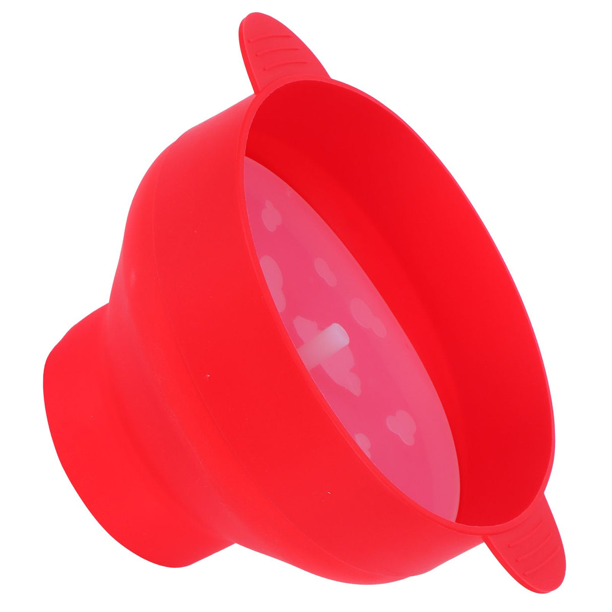 Popcorn Bucket Folding Silicone DIY Popcorn Maker Bowl with Lid Kitchen Accessory(With HandleRed )