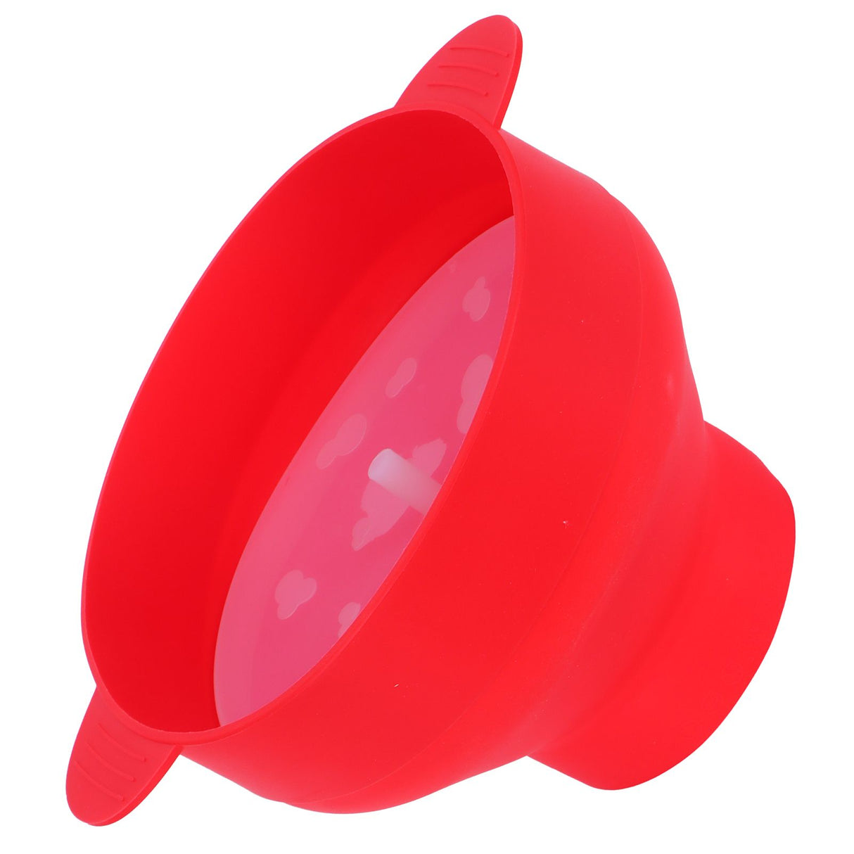 Popcorn Bucket Folding Silicone DIY Popcorn Maker Bowl with Lid Kitchen Accessory(With HandleRed )