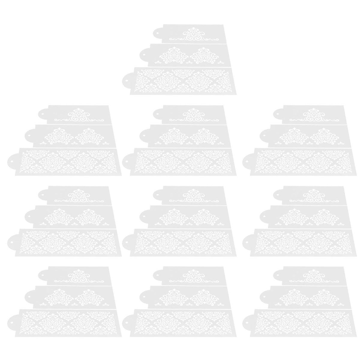 10 Set Cake Spray Mold Cake Border Embossing Mold Fondant Dessert Baking Stencils