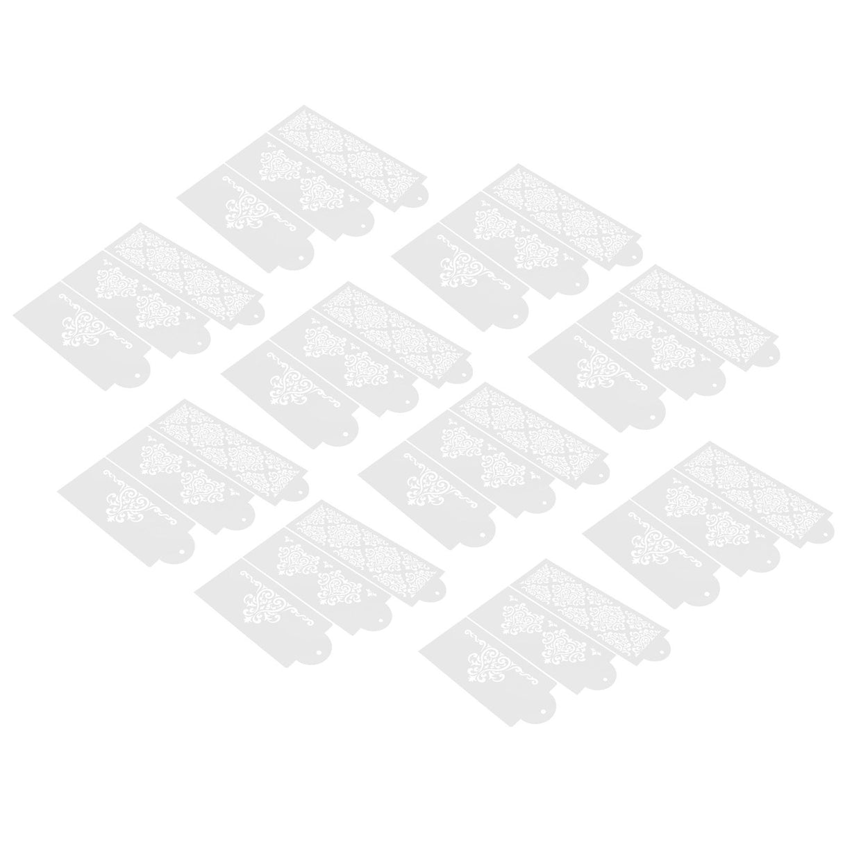 10 Set Cake Spray Mold Cake Border Embossing Mold Fondant Dessert Baking Stencils