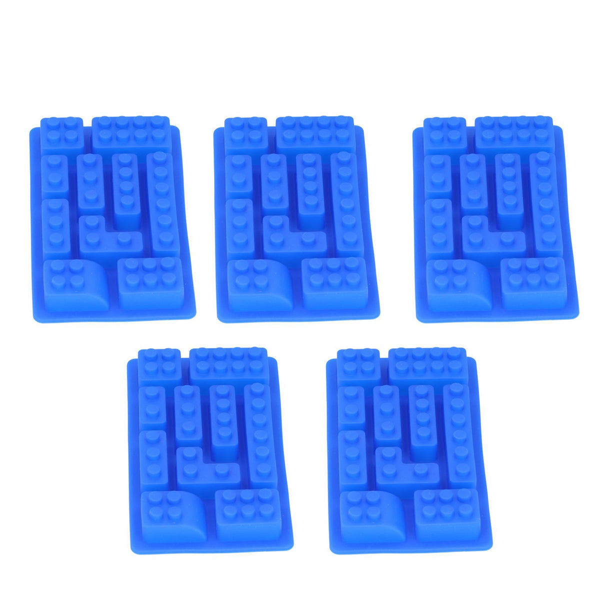 5Pcs Blue Silicone Ice Tray Mold Block Shape Chocolate Cake DIY Baking Mold for Bakery Home