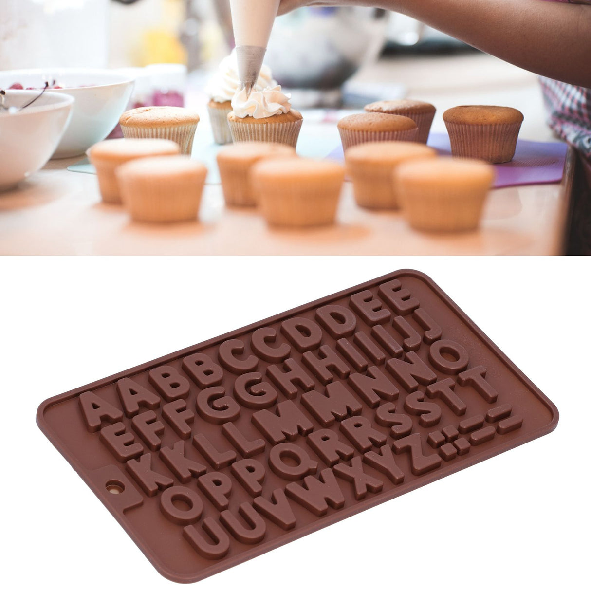 5Pcs Cute Shape Baking Mold Silicone Chocolate Pudding Cake Mold for Kitchen HomeLetter