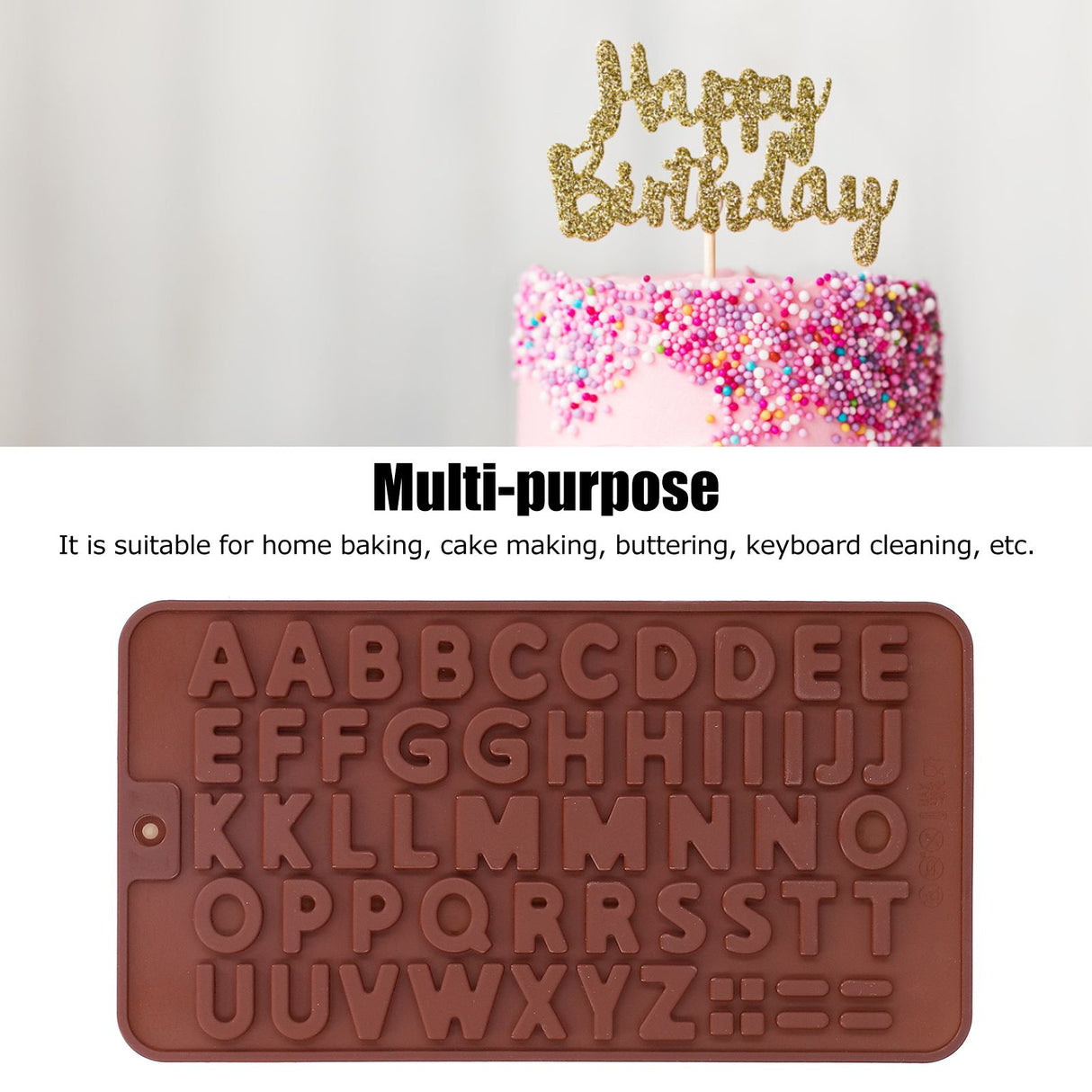 5Pcs Cute Shape Baking Mold Silicone Chocolate Pudding Cake Mold for Kitchen HomeLetter