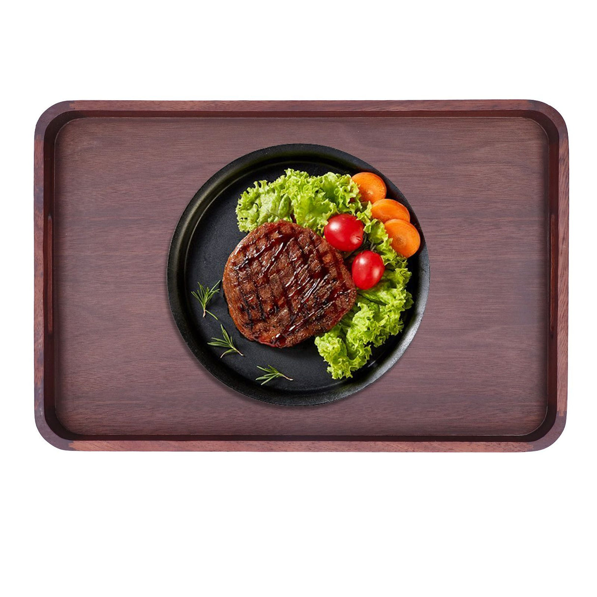 Walnut Rectangular Tray Wooden Dinner Plate Fruit Tray Household Tea Cup Holder for HomeSmall