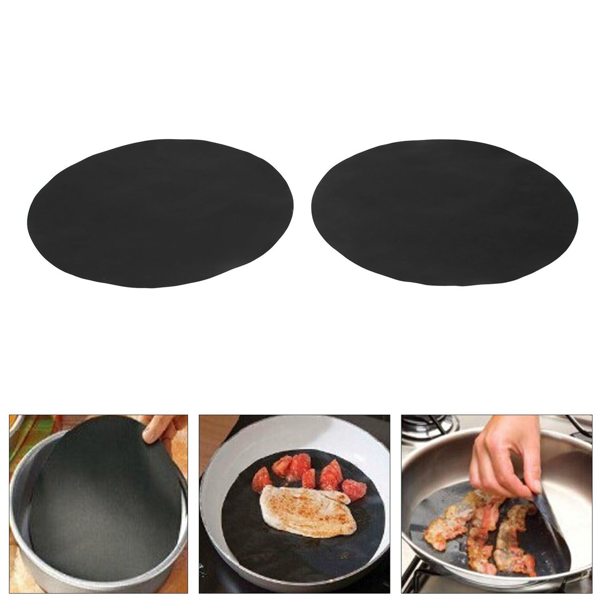 2Pcs High Temperature Resistant NonStick Pot Mat Round PTFE Pan Pad Kitchen Accessories
