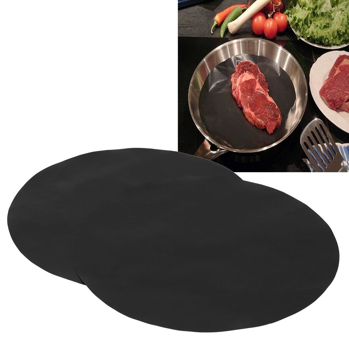 2Pcs High Temperature Resistant NonStick Pot Mat Round PTFE Pan Pad Kitchen Accessories