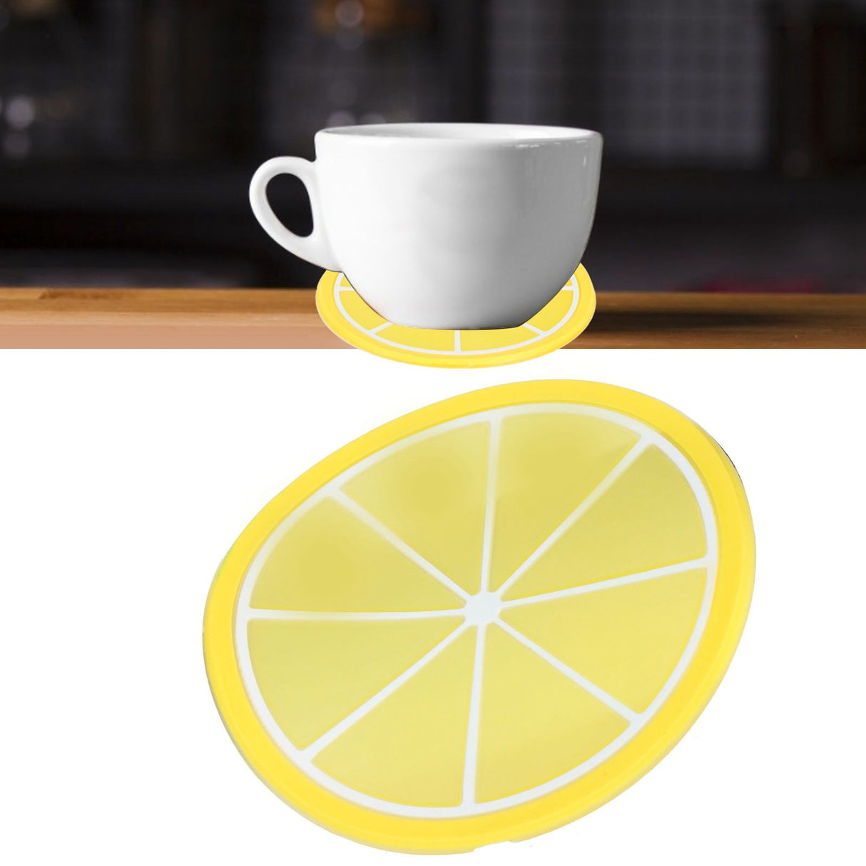 Fruit Shape Coaster Tableware Placemat Silicone Cup Drinks Holder Mat Kitchen AccessoriesLemon