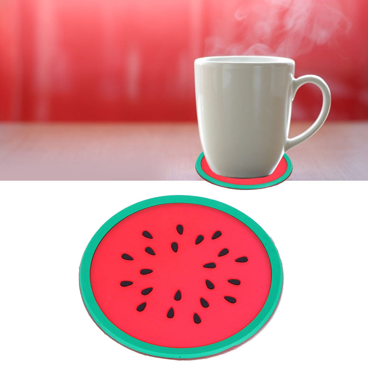 Fruit Shape Coaster Tableware Placemat Silicone Cup Drinks Holder Mat Kitchen AccessoriesWatermelon