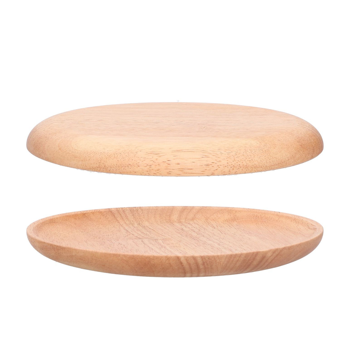 Rubber Wood Dinner Plate Round Tea Serving Tray Fruit Snack Tray Food Storage Plate24cm