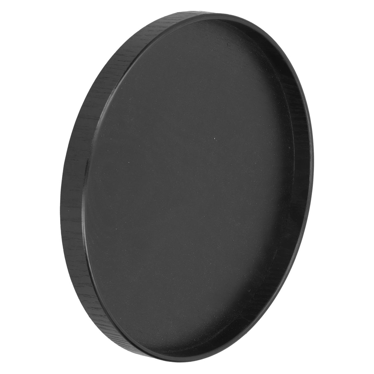 Round Wooden Food Fruit Serving Tray Service Plate for Home Kitchen Hotel Use Black24cm