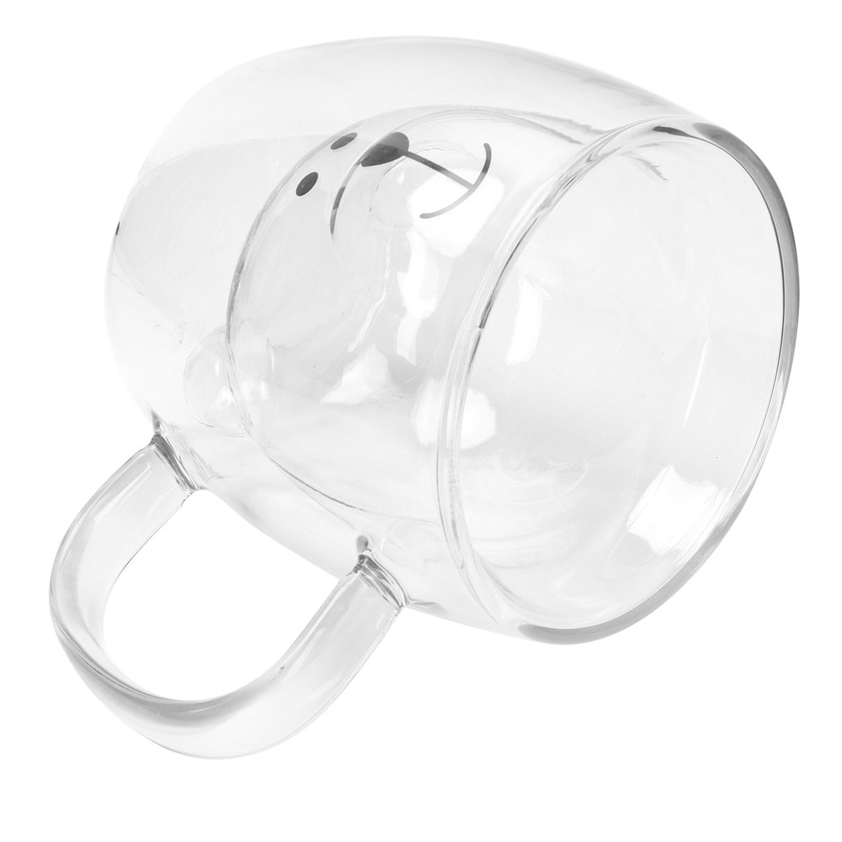 250ml Bear Shaped Glass Cup Double Wall Water Tea Coffee Milk Mug with Handle for HomeTransparent