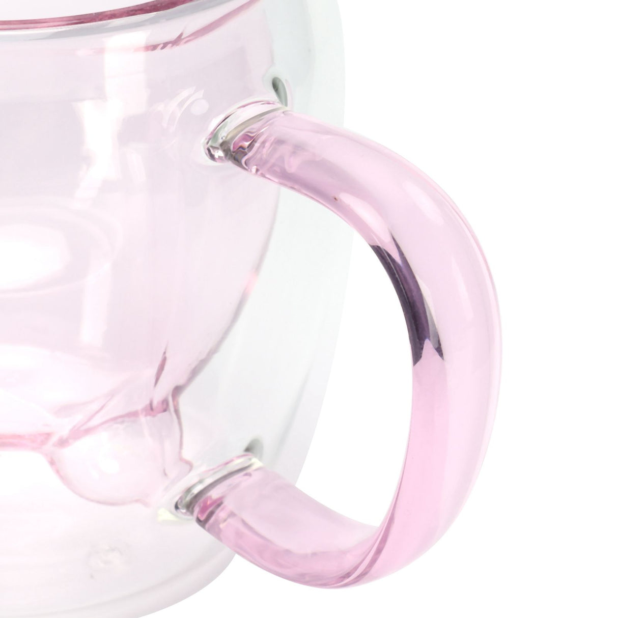 250ml Bear Shaped Glass Cup Double Wall Water Tea Coffee Milk Mug with Handle for HomePink