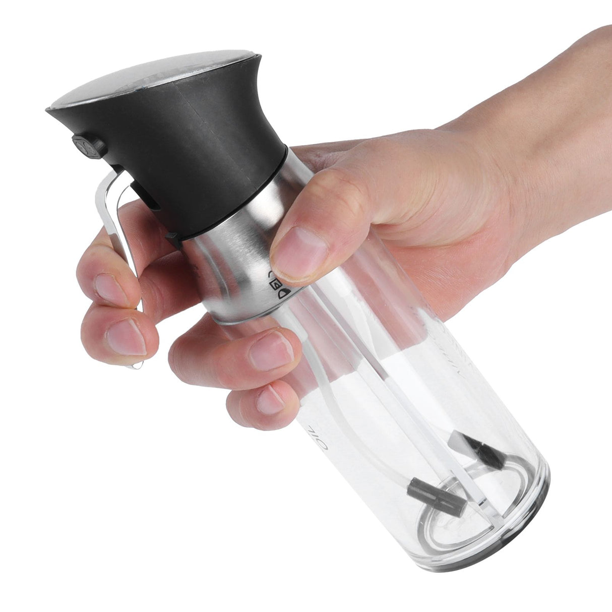Oil Sprayer Transparent PressType Seasoning Bottle Vinegar Dispenser Kitchen Tools