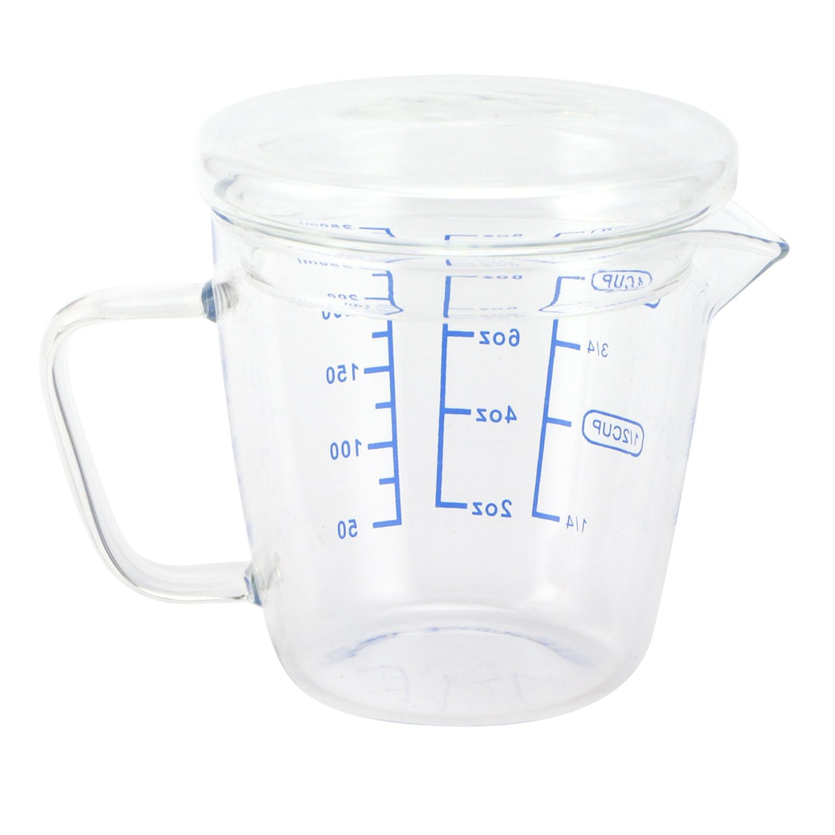 Heat Resisting Glass Measuring Cup Milk Scale Measuring Jug with Lid Kitchen Utensil(250ml )