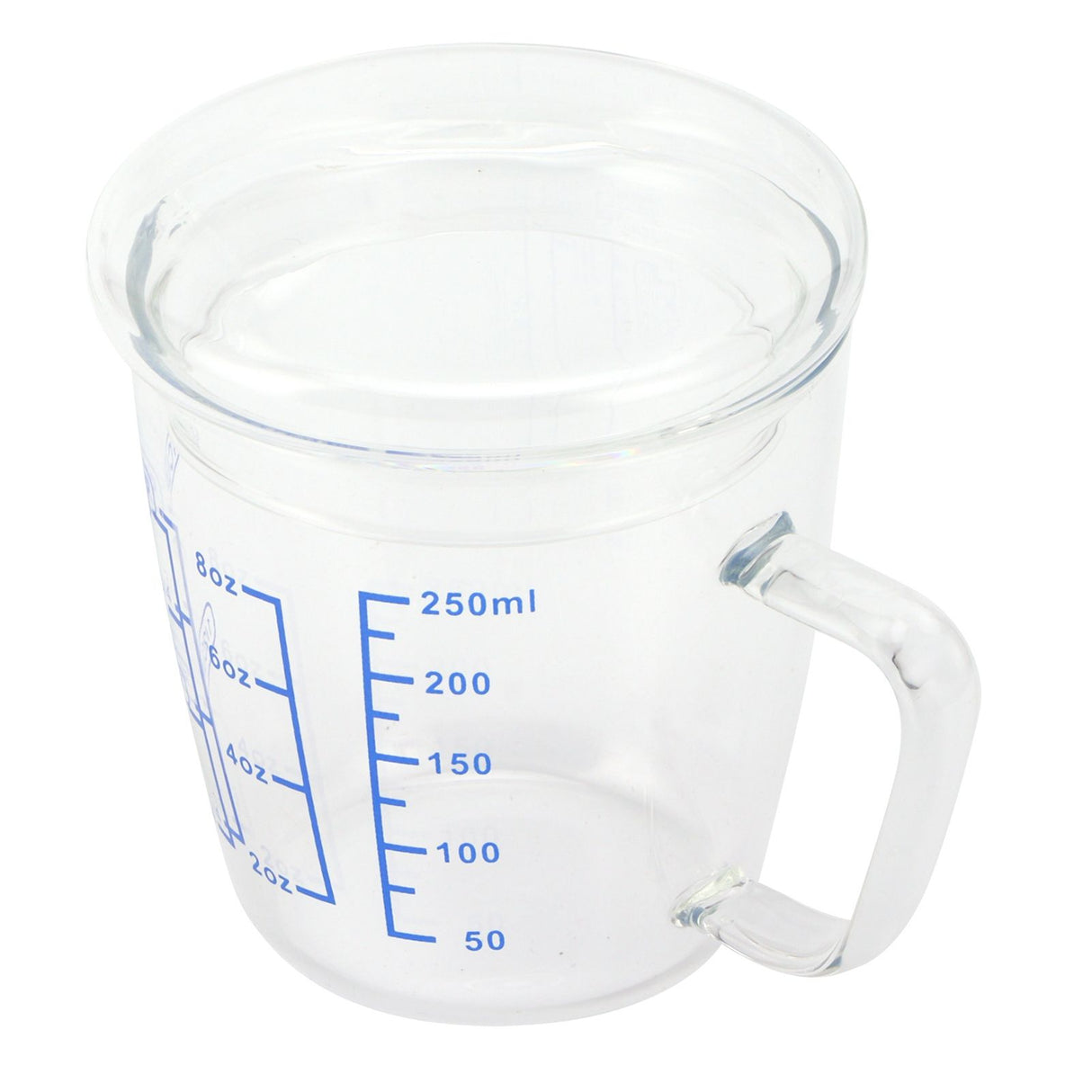 Heat Resisting Glass Measuring Cup Milk Scale Measuring Jug with Lid Kitchen Utensil(250ml )