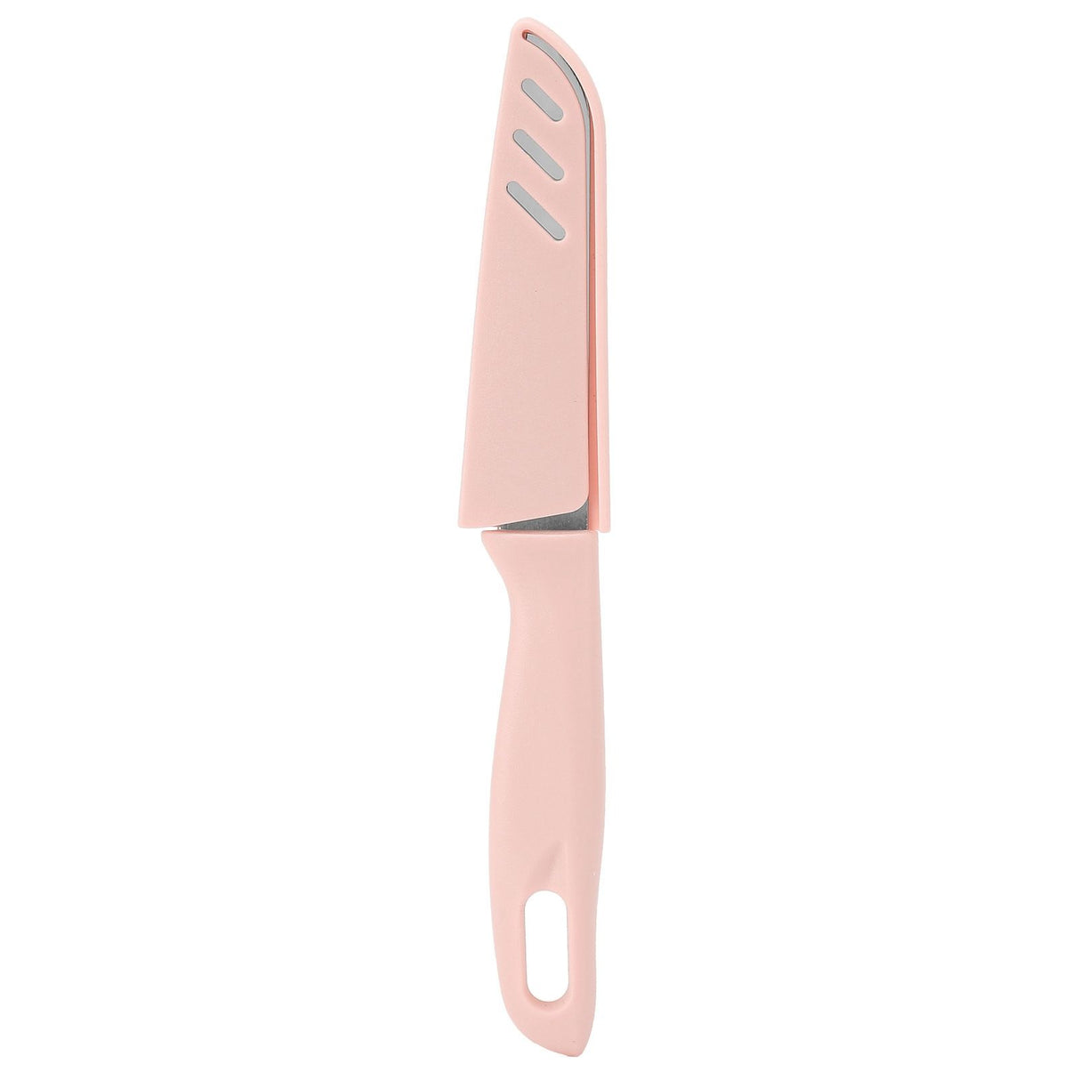 Kitchen Knife Portable Stainless Steel Fruit Melon Cutter with Sleeve for Home UsePink