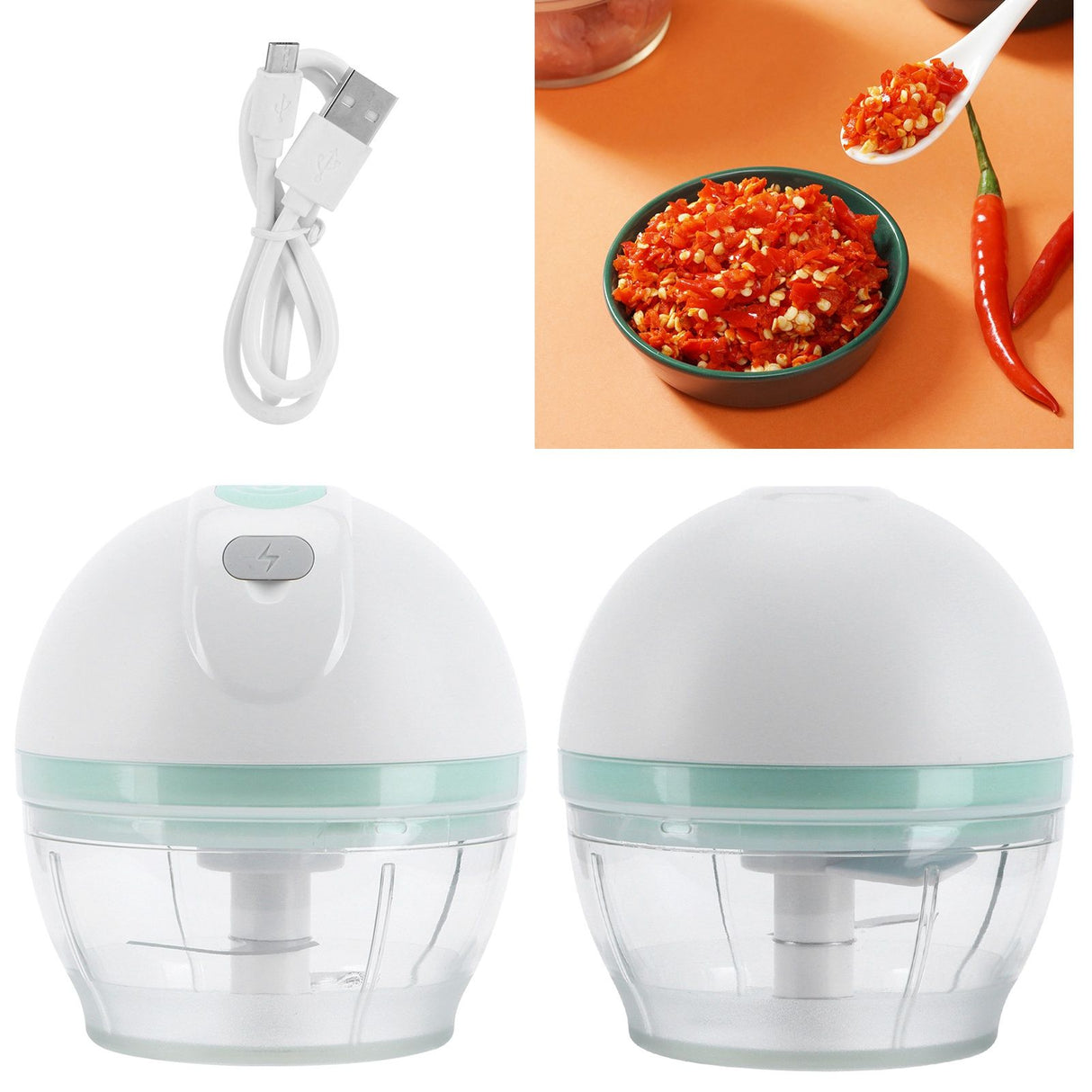 Electric Mini Garlic Chopper Masher Meat Grinder Food Processor Kitchen Gadgets USB Charging