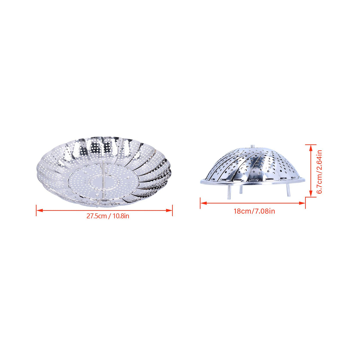 Steam Basket Multifunction Stainless Steel Folding Steam Rack Cookware Kitchen AccessoryL