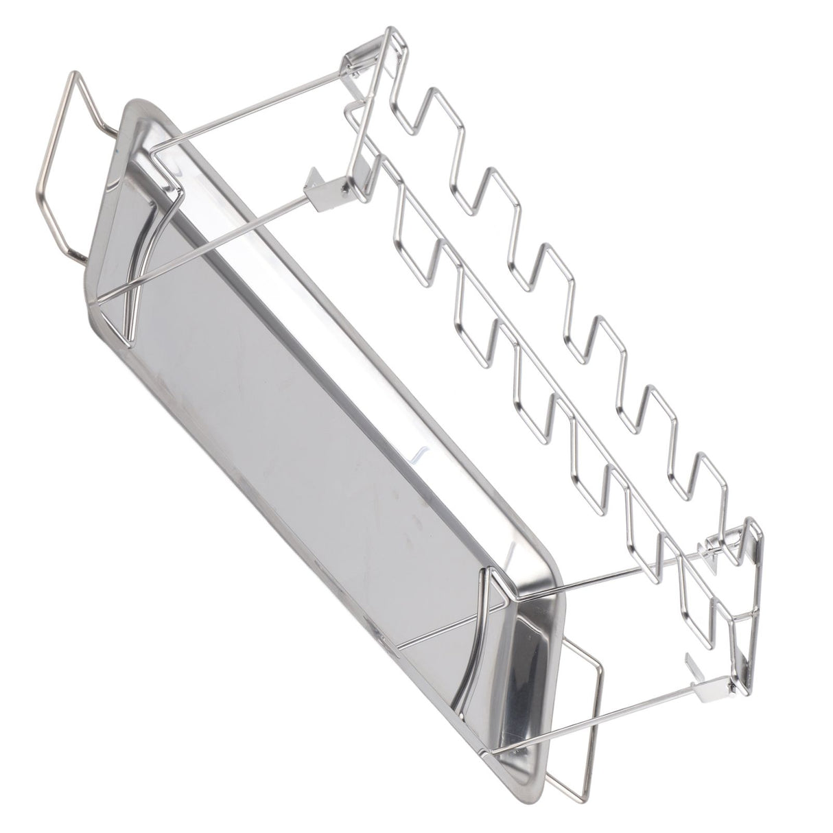 Chicken Leg Grill Rack with Drip Pan Stainless Steel Roaster Stand Barbecue Accessory