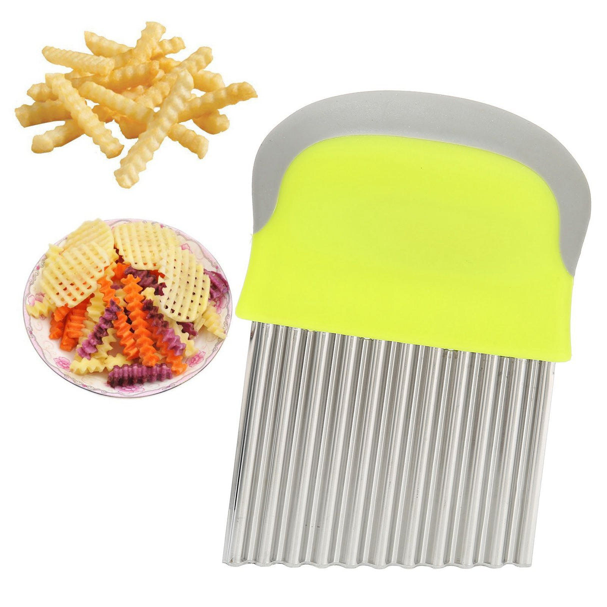 Wavy Cutter Onions Fruits Chip Cutter Potatoes French Fries Slicing Knife for Kitchen Use