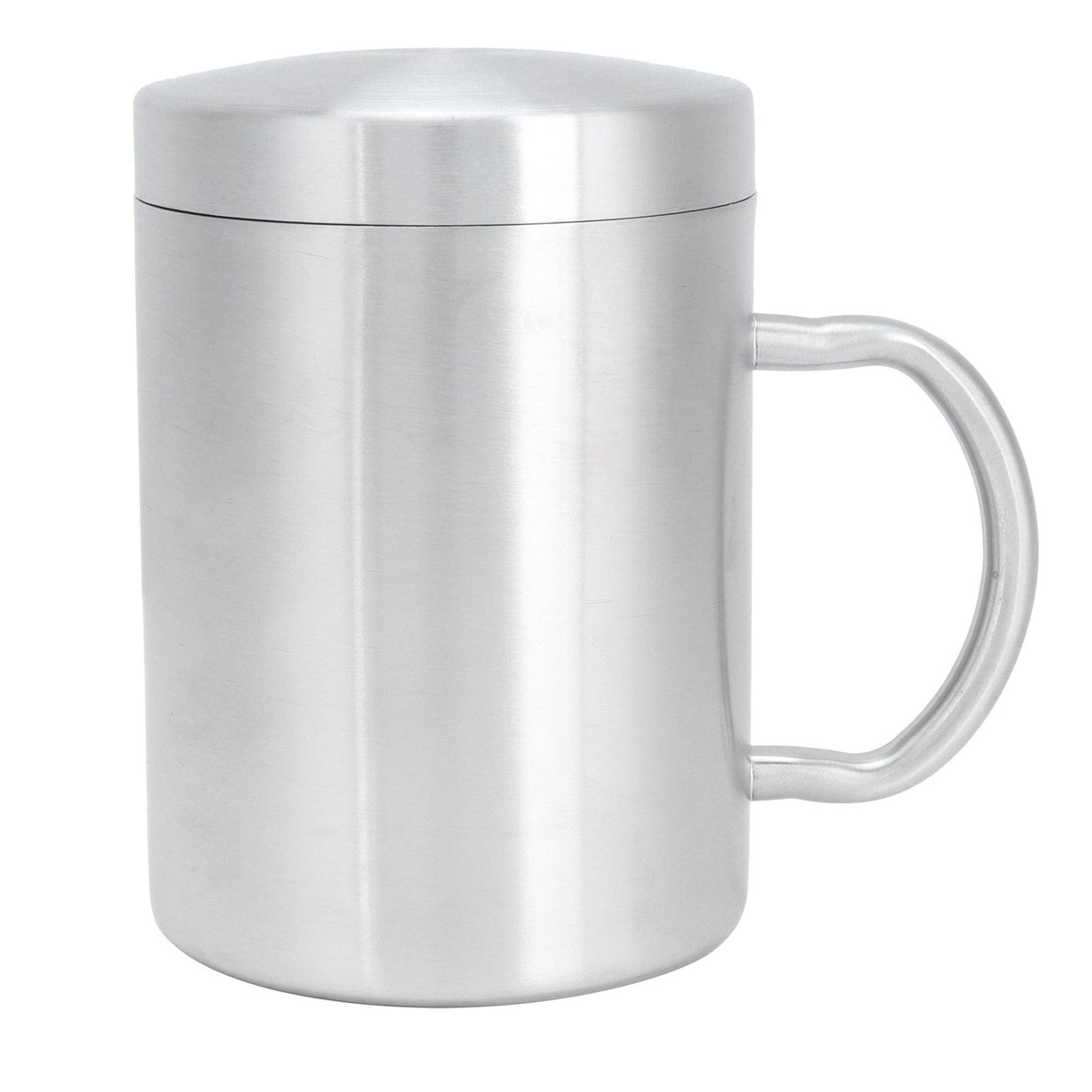 Stainless Steel Mug with Handle Lid DoubleLayer Heat Insulation Cup Beer Mug For Home Summer(L 400ml )