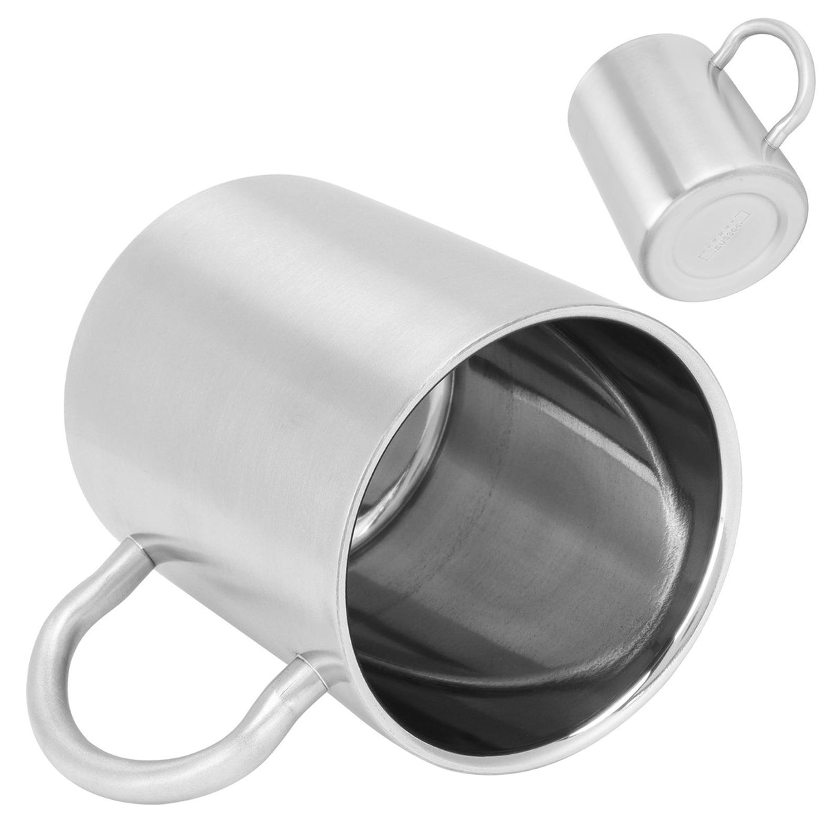 Water Cup 304 Stainless Steel Double Layer Insulated Coffee Beer Mug with HandleL 400ml