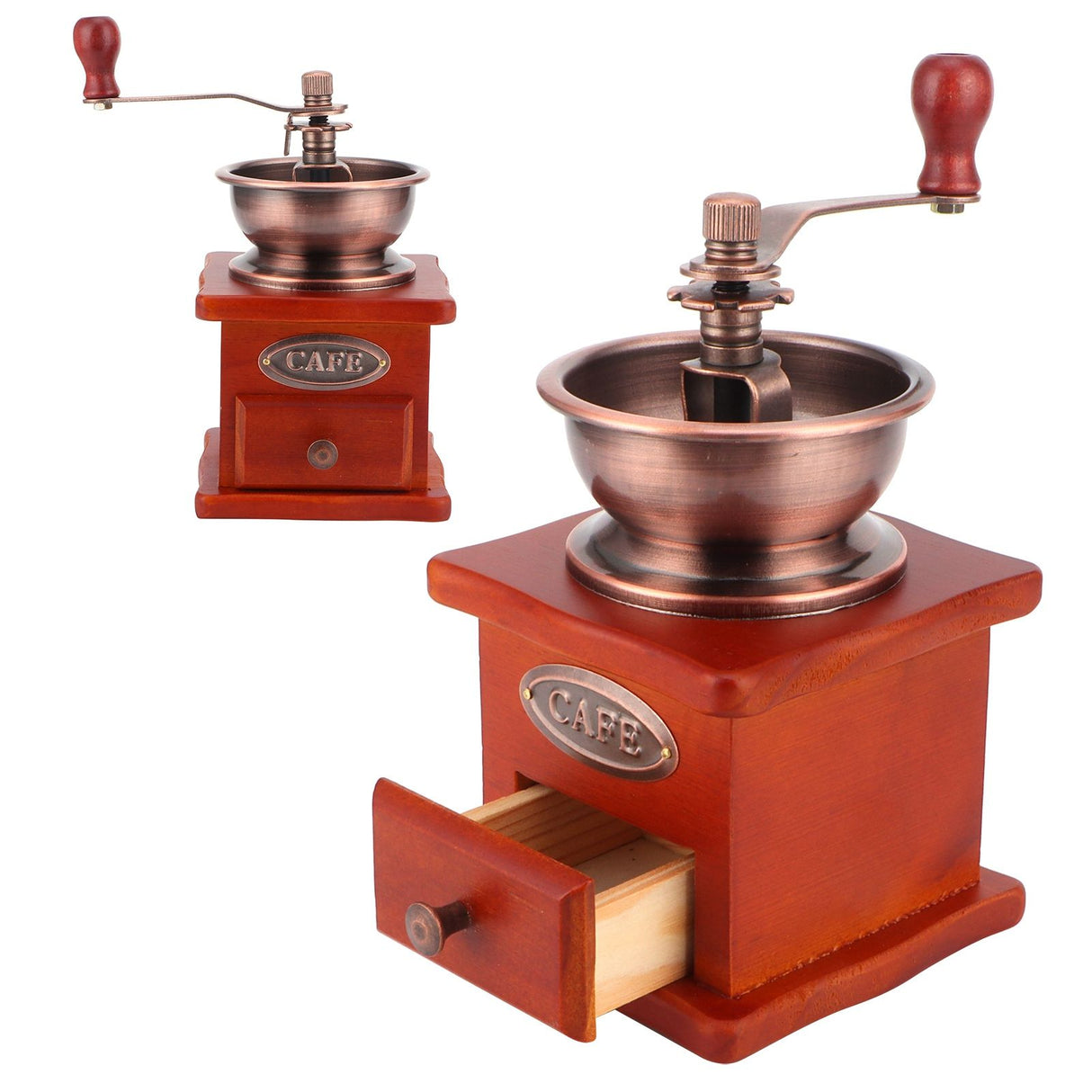 Mini Vintage Hand Cranked Coffee Bean Mill Manual Coffee Grinder for Household Use