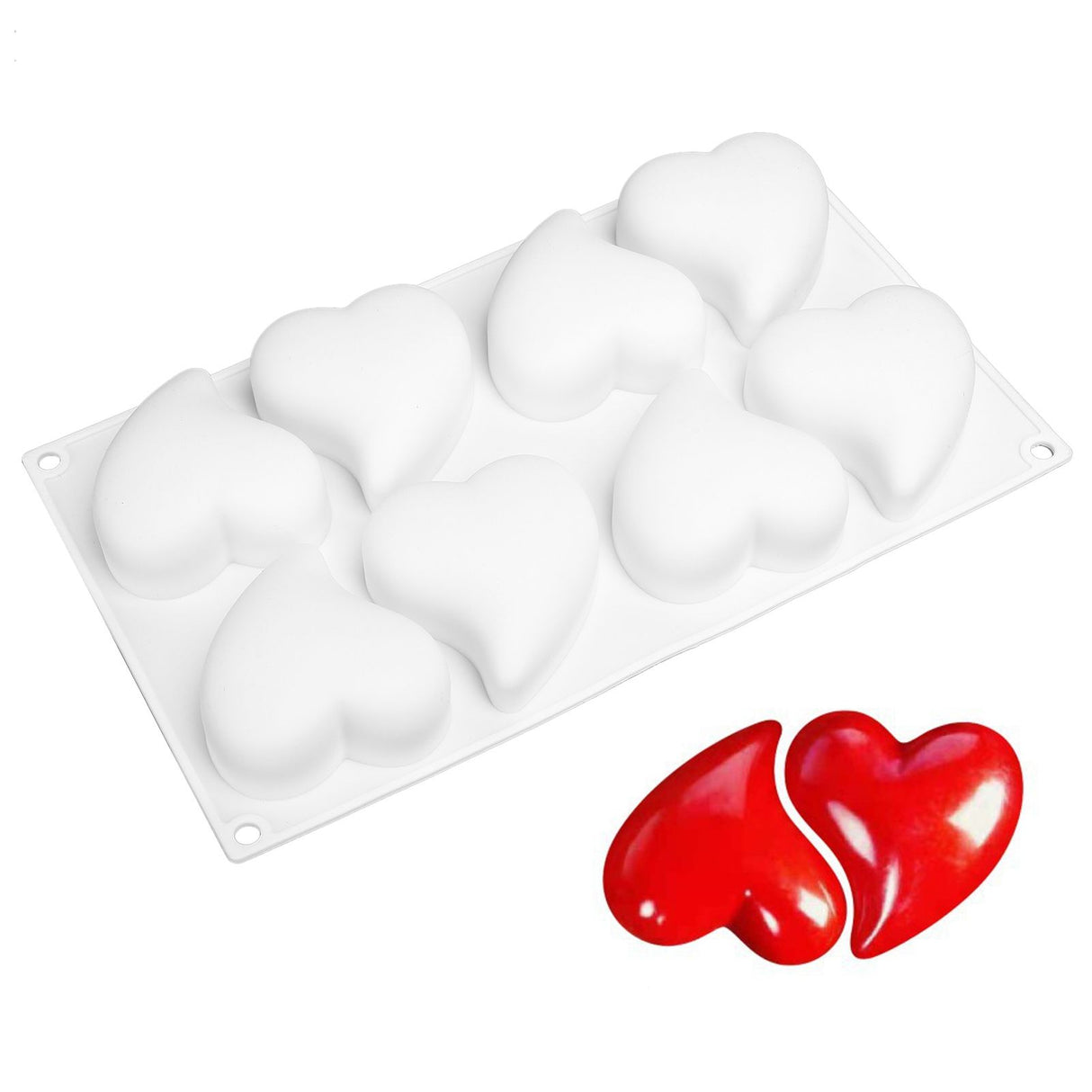 8 Grid Mold Heart Shape Silicone Cake Mousse Mold for Baking Dessert Kitchen Home