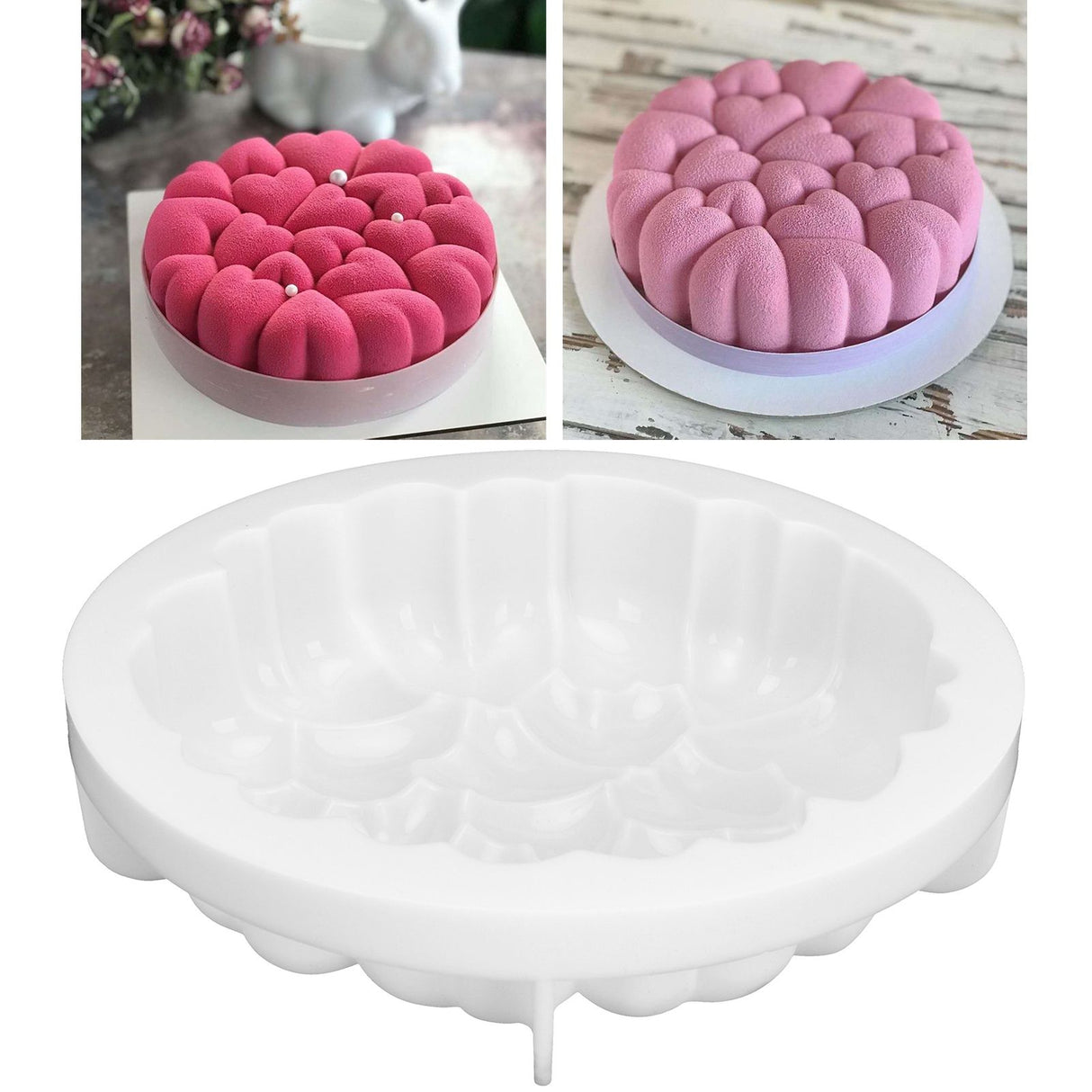Silicone Mold Splicing Love Heart Shape Mousse Cake Mold for Baking Dessert Kitchen Home