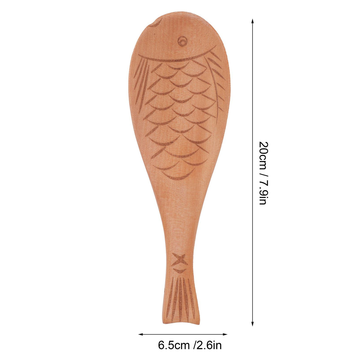 Fish Shaped Wood Rice Paddle Non Stick Rice Serving Spoon Scoop for Household Kitchen Supplies