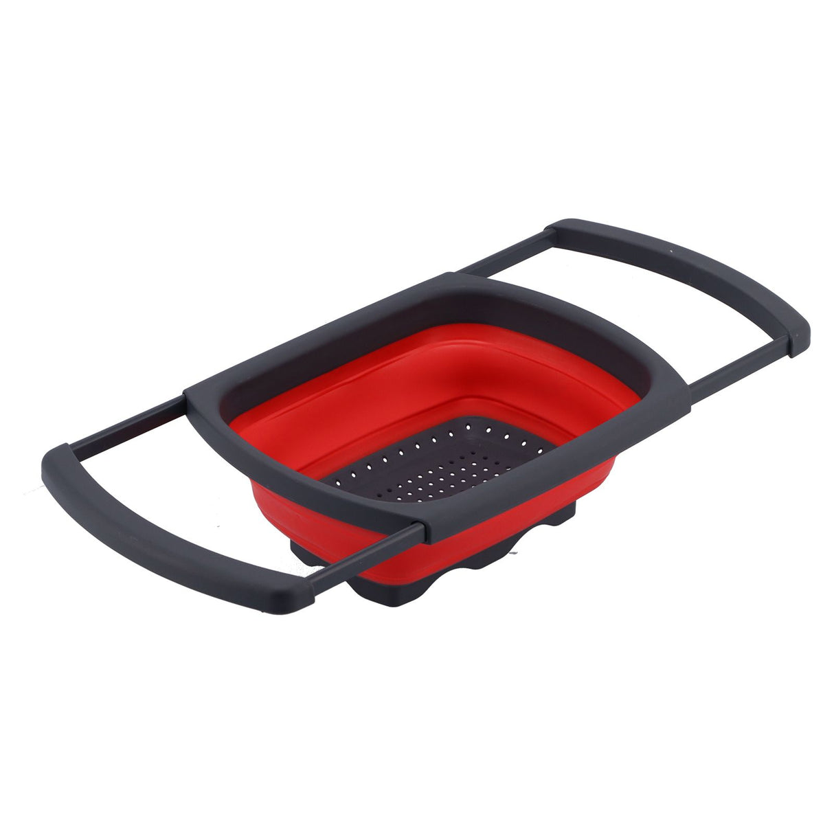 Folding Drain Basket Retractable Fruit Vegetable Washing Draining Basket for Home Kitchen UseRed