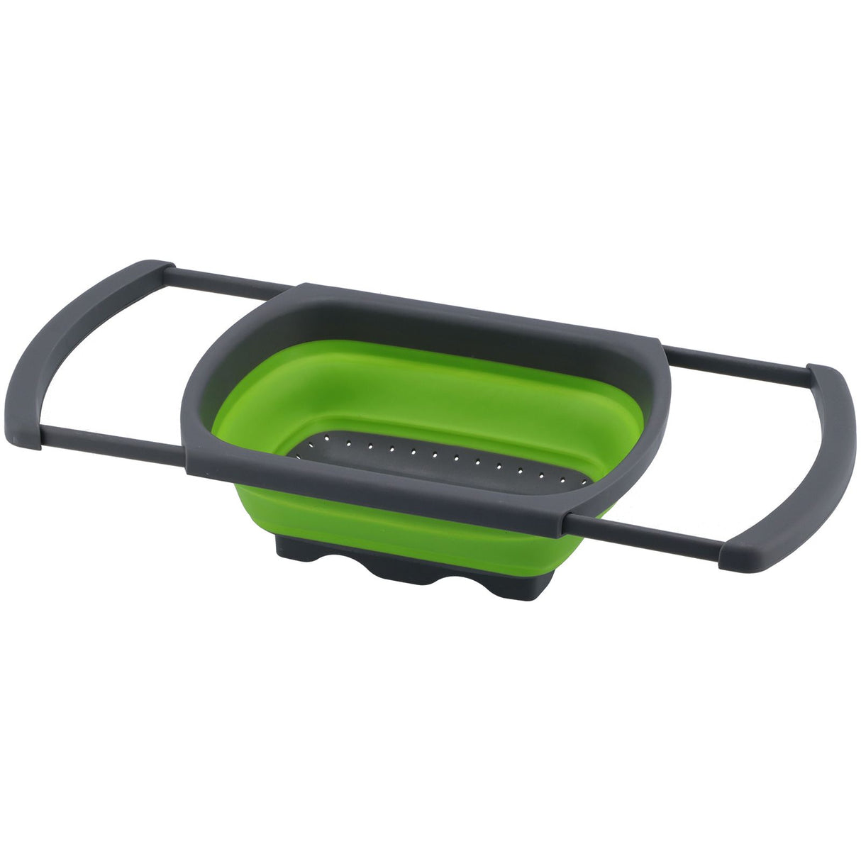 Folding Drain Basket Retractable Fruit Vegetable Washing Draining Basket for Home Kitchen UseGreen