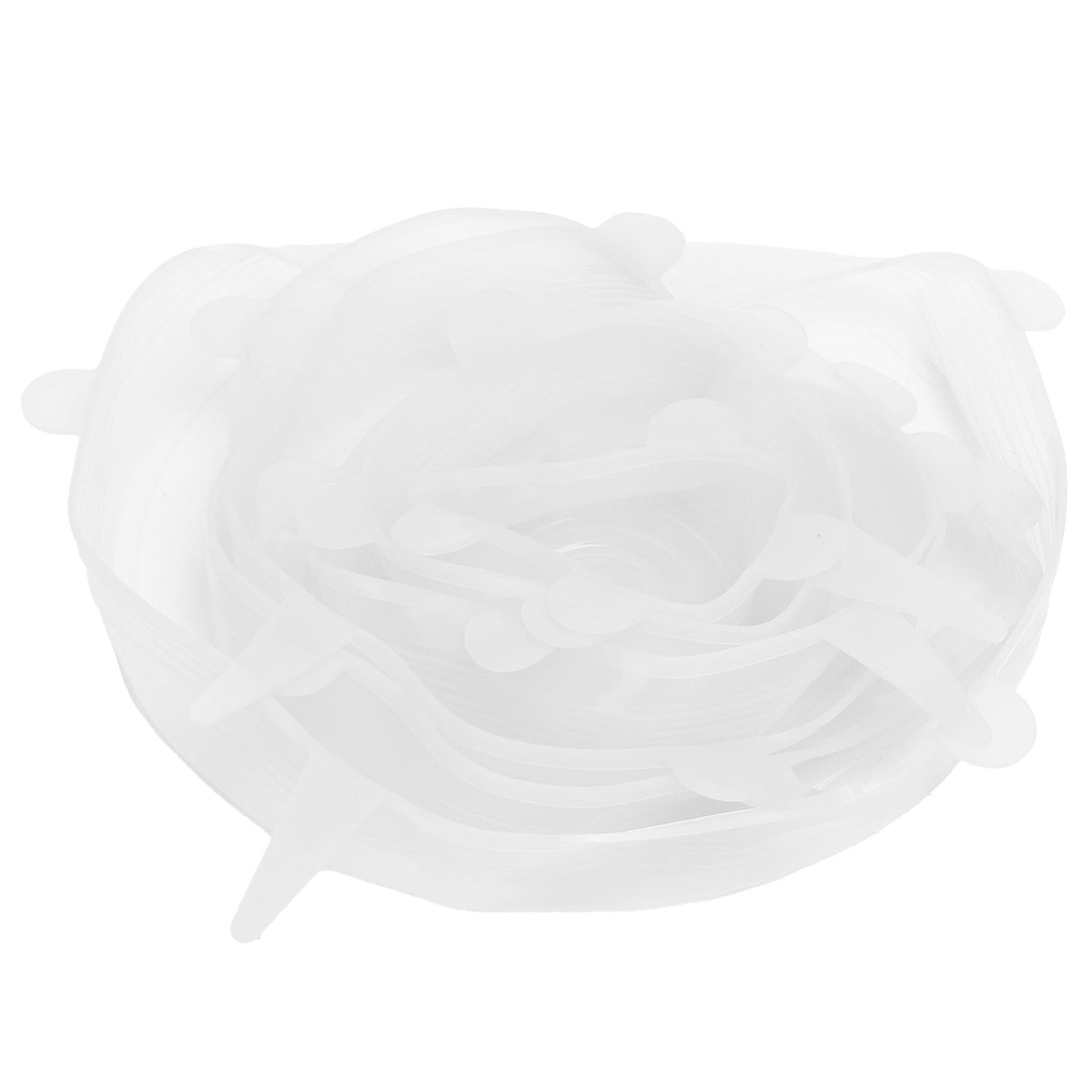 6Pcs Food Sealing Lid Expandable Reusable Vegetable Fruit Sealing Cover for Kitchen UseWhite