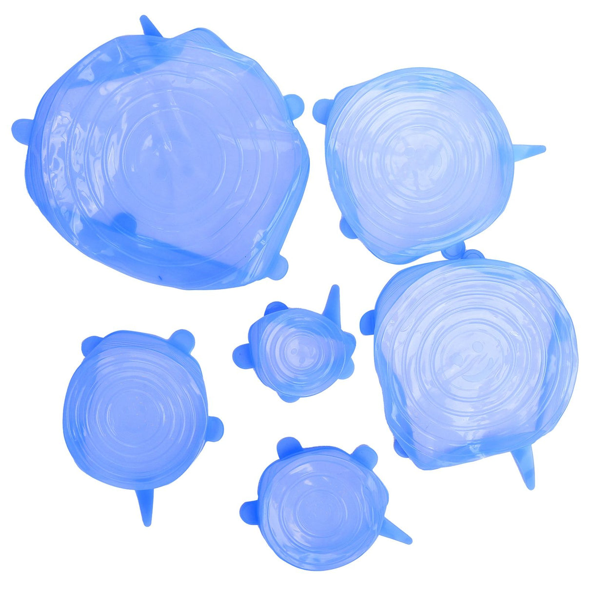 6Pcs Food Sealing Lid Expandable Reusable Vegetable Fruit Sealing Cover for Kitchen UseBlue