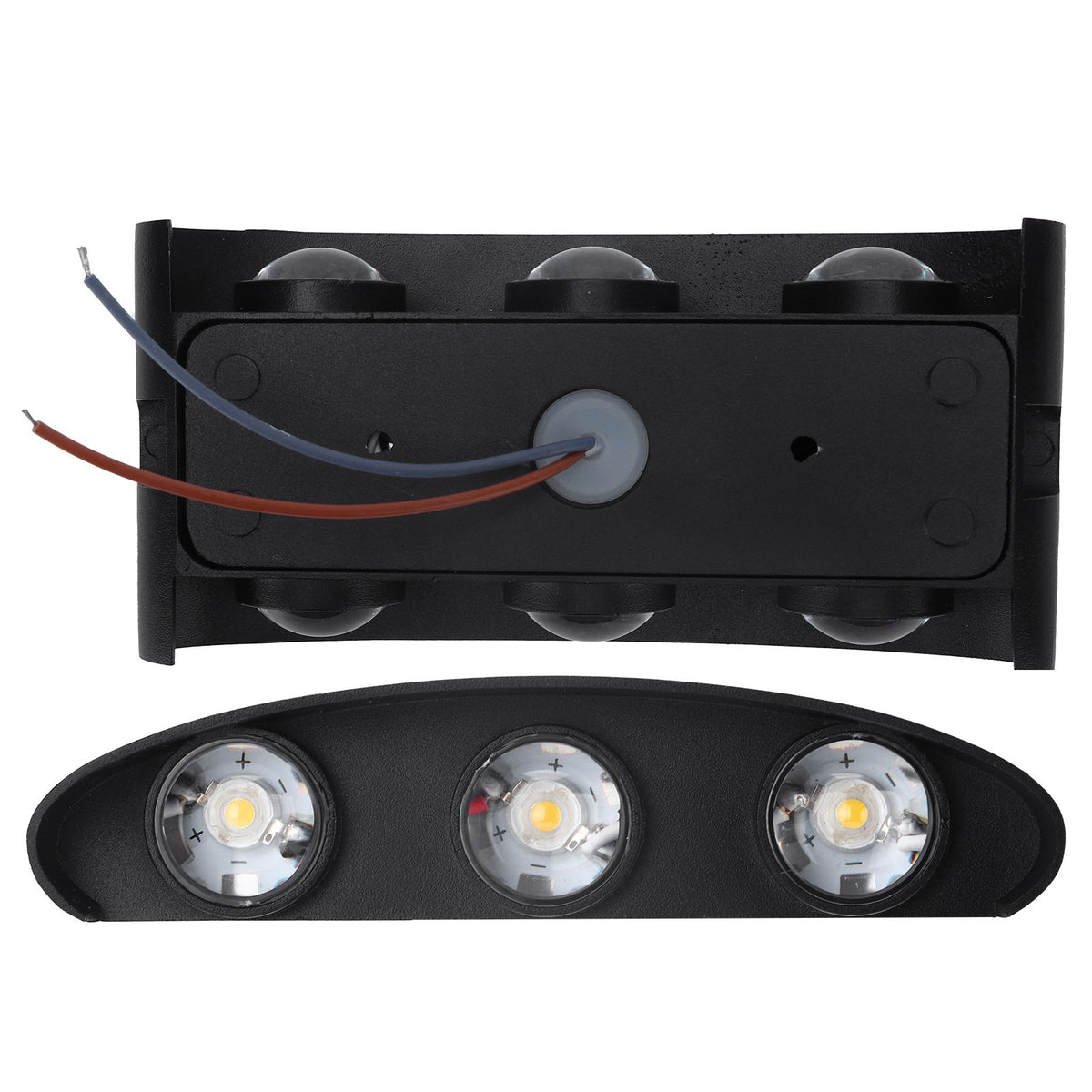 6W LED Wall Light Aluminium Black Shell Warm Light Up Down Lighting Decoration Wall Lamp AC85‑265V