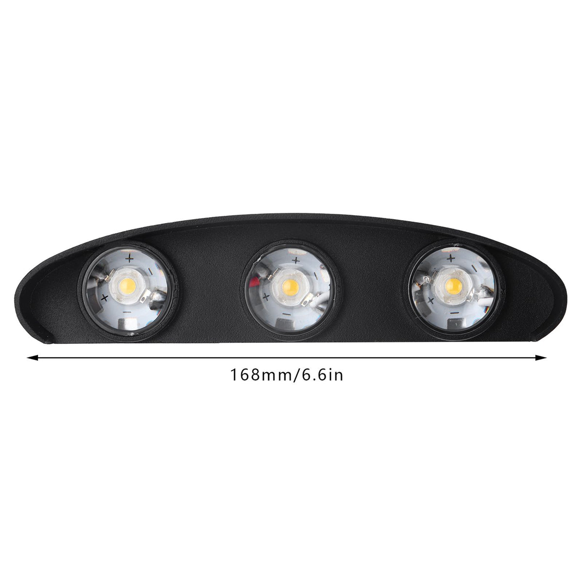 6W LED Wall Light Aluminium Black Shell Warm Light Up Down Lighting Decoration Wall Lamp AC85‑265V