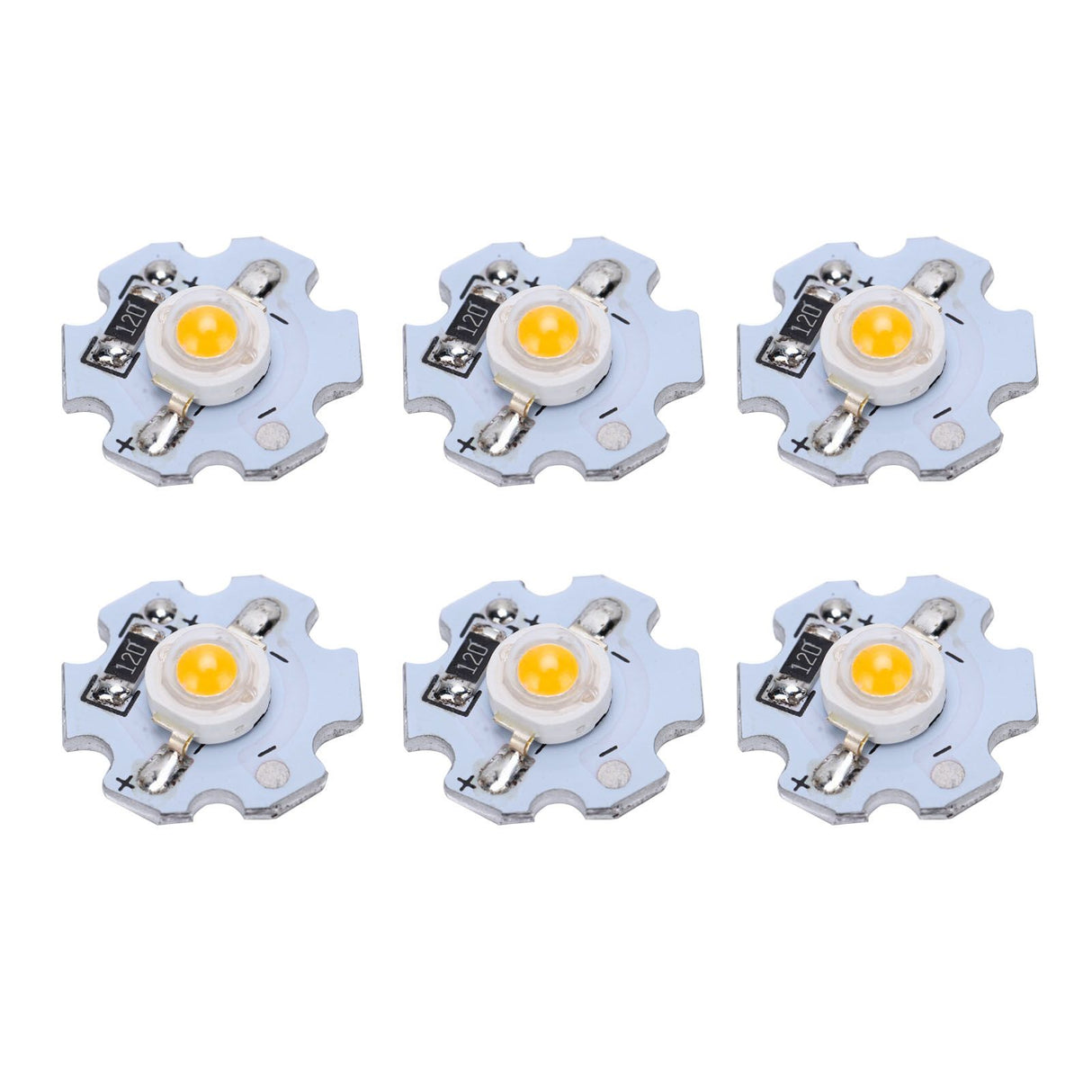 25Pcs 0.5W 5V High Power LED Lamp Bead Light Source Chip with Aluminum PlateYellow Light: 588‑590NM