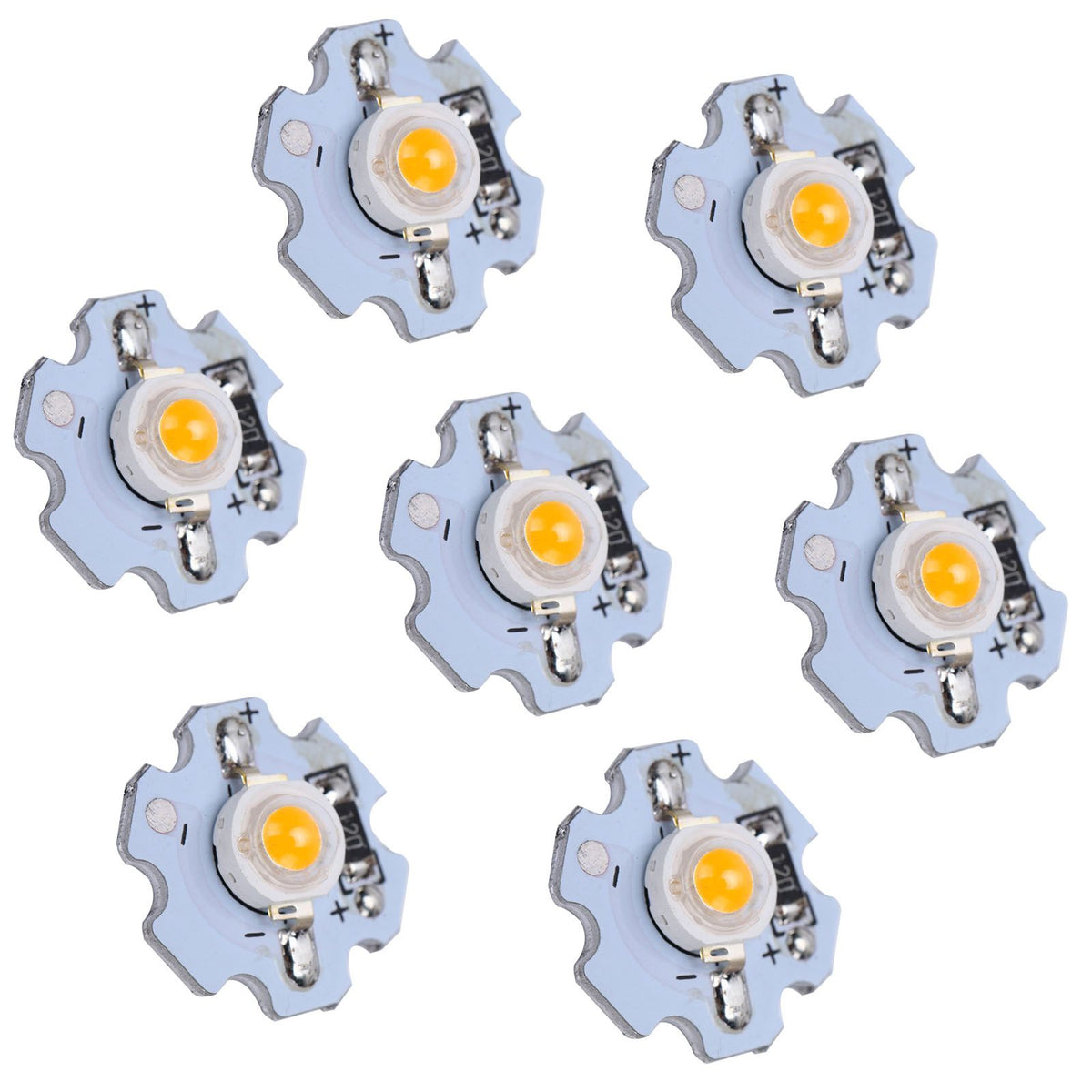 25Pcs 0.5W 5V High Power LED Lamp Bead Light Source Chip with Aluminum PlateYellow Light: 588‑590NM