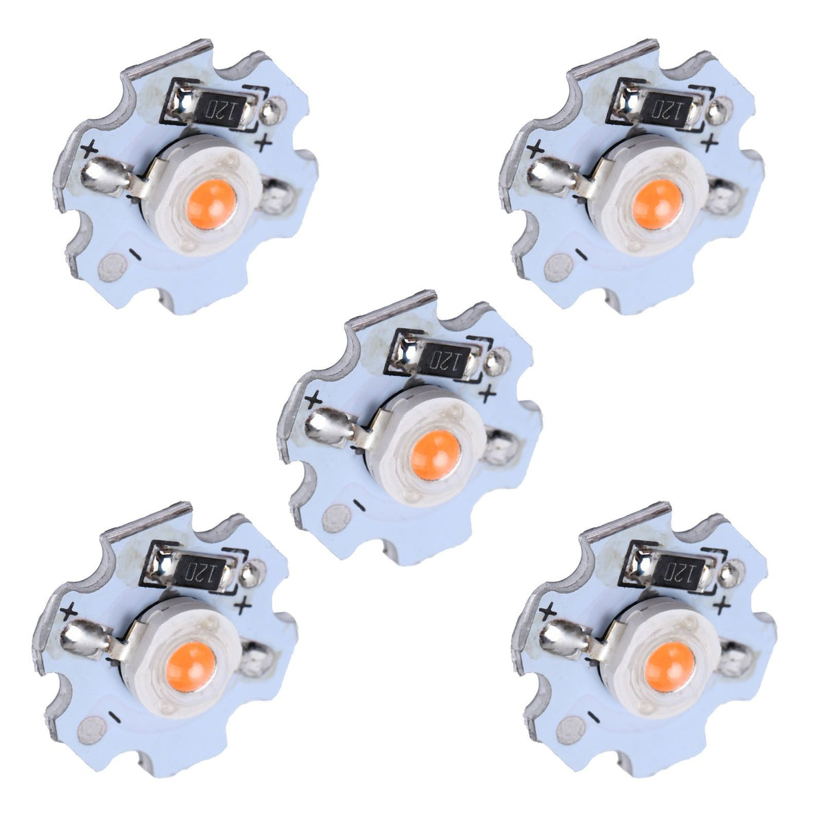 25Pcs 0.5W 5V High Power LED Lamp Bead Light Source Chip with Aluminum PlatePink Light: 380-840NM