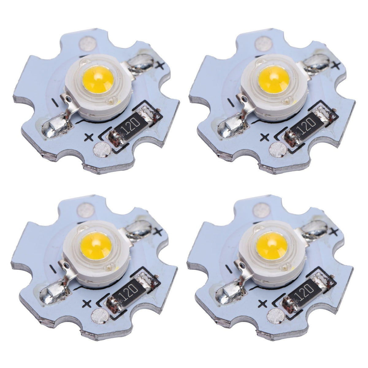 25Pcs 0.5W 5V High Power LED Lamp Bead Light Source Chip with Aluminum PlateWarm White Light: 3000‑3200K