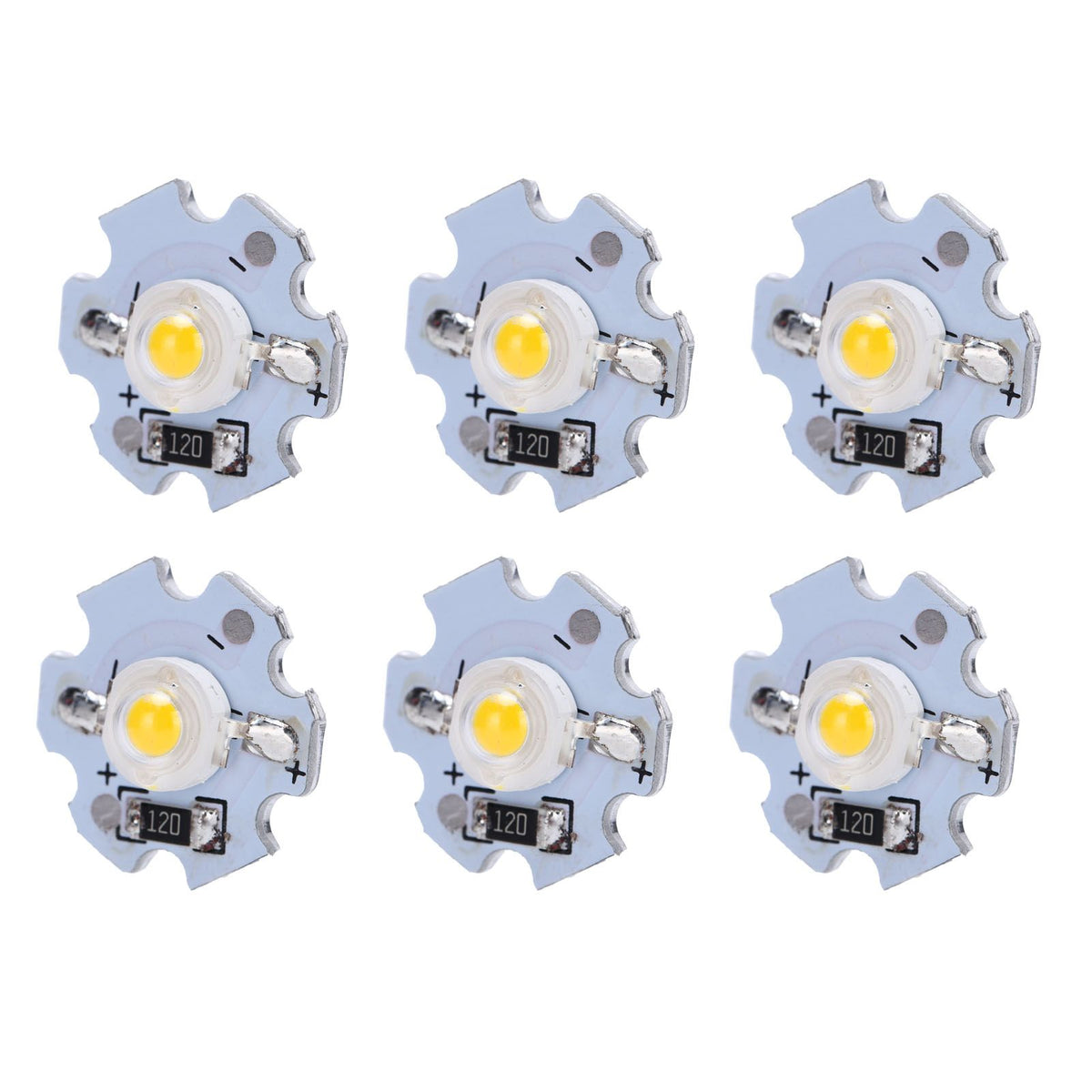 25Pcs 0.5W 5V High Power LED Lamp Bead Light Source Chip with Aluminum PlateWarm White Light: 3000‑3200K
