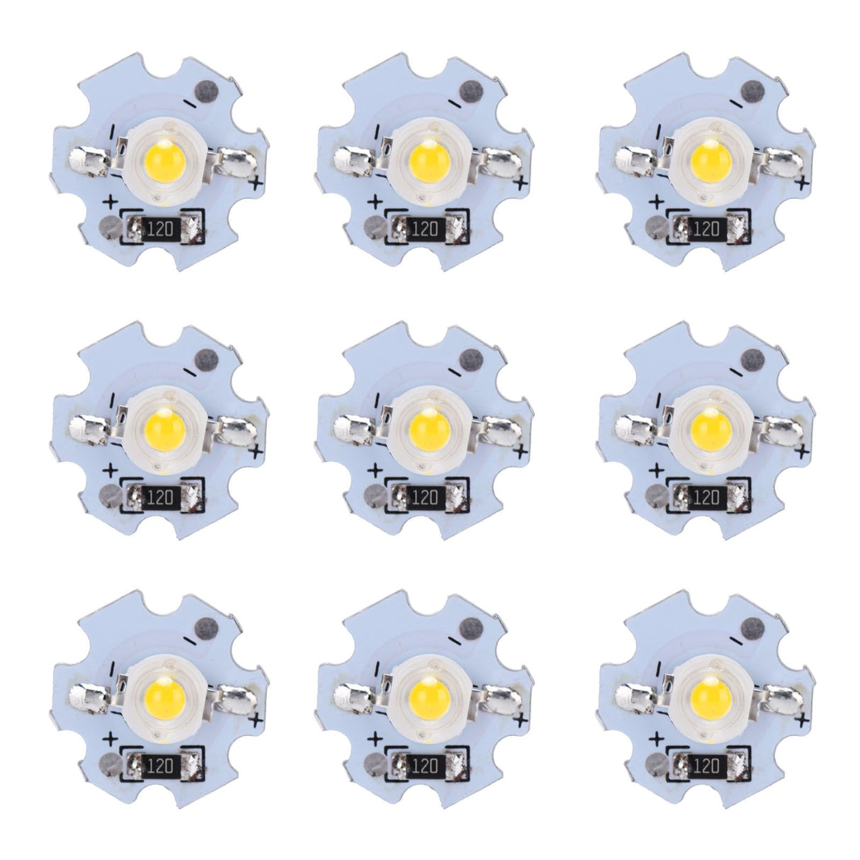 25Pcs 0.5W 5V High Power LED Lamp Bead Light Source Chip with Aluminum PlateWarm White Light: 3000‑3200K