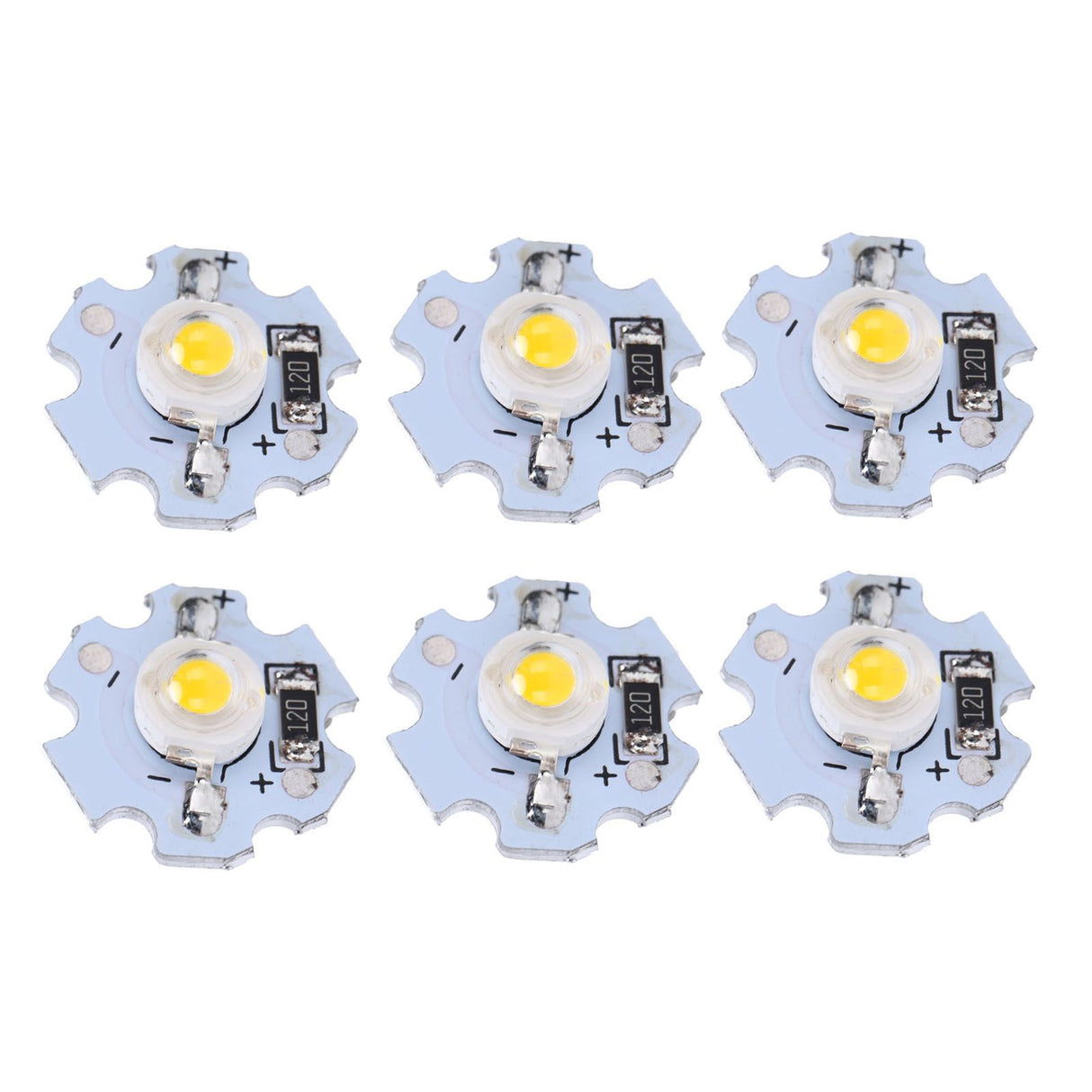 25Pcs 0.5W 5V High Power LED Lamp Bead Light Source Chip with Aluminum PlateWarm White Light: 3000‑3200K
