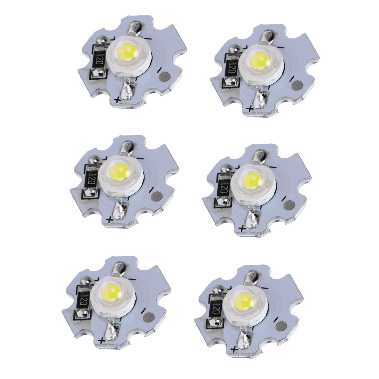 25Pcs 0.5W 5V High Power LED Lamp Bead Light Source Chip with Aluminum PlateWhite Light: 6000‑6500K