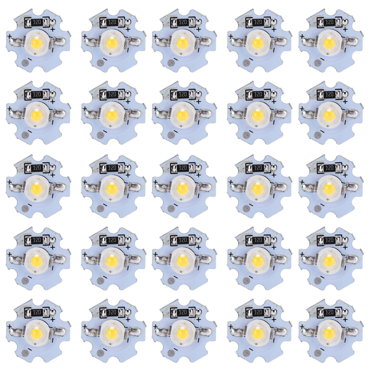 25Pcs 0.5W 5V High Power LED Lamp Bead Light Source Chip with Aluminum PlateNatural Light: 4000‑4500K