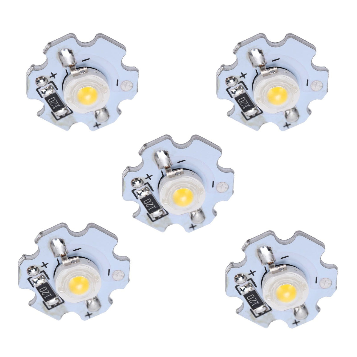 25Pcs 0.5W 5V High Power LED Lamp Bead Light Source Chip with Aluminum PlateNatural Light: 4000‑4500K