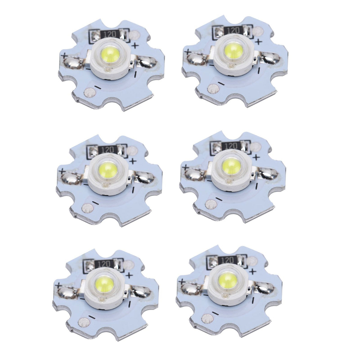 25Pcs 0.5W 5V High Power LED Lamp Bead Light Source Chip with Aluminum PlateCold White Light: 10000K