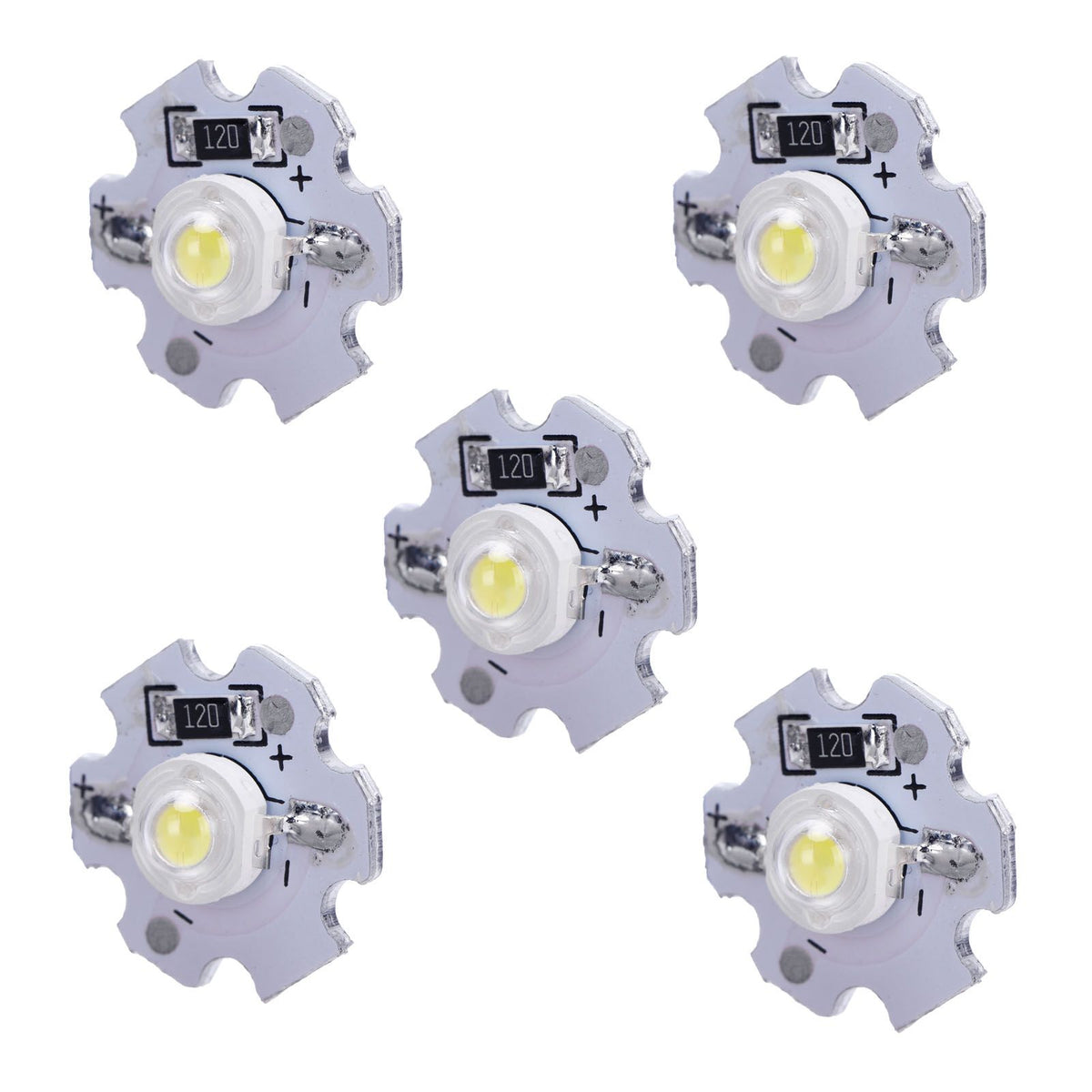 25Pcs 0.5W 5V High Power LED Lamp Bead Light Source Chip with Aluminum PlateCold White Light: 10000K